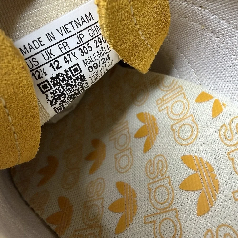 Adidas Handball Spezial Lace Up Mens 12.5 Yellow Sneakers Casual Shoes IF7088‎